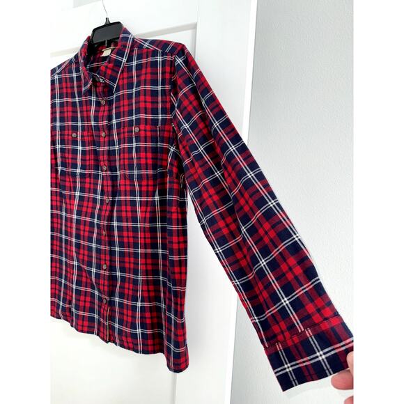 Duluth Trading Plaid Flannel Shirt Women’s XL Red/Blue - Picture 4 of 7